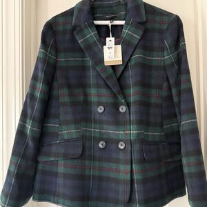 *NWT* Talbots Women's Plaid Jacket - Green and Blue